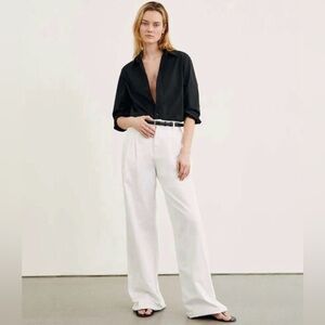 Nili Lotan Wide Leg High Waist Pleated Flavie Pant, sz. 2